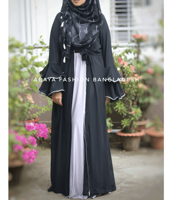 ruffle sleeve abaya