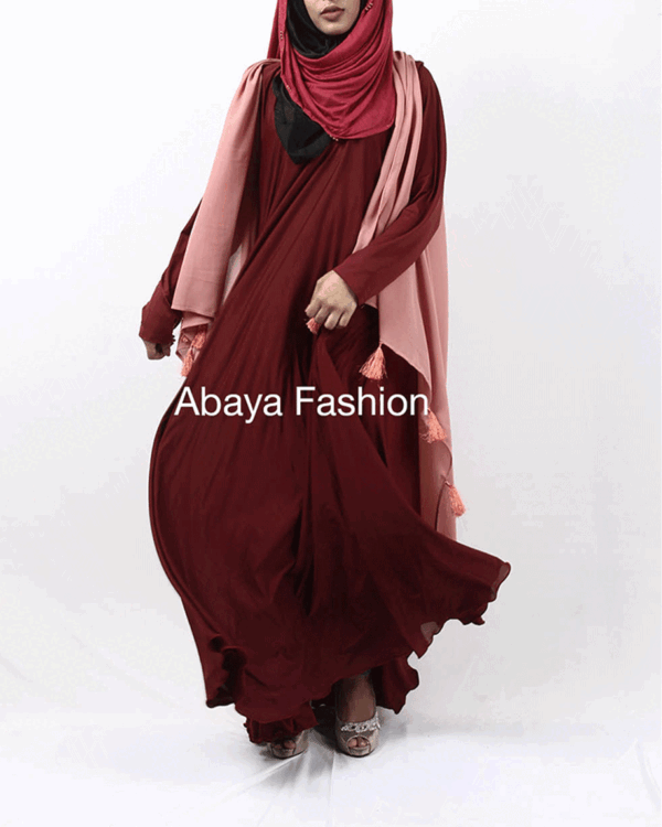 [:en]casual flared abaya maroon[:]