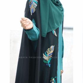 peacock feather cape abaya