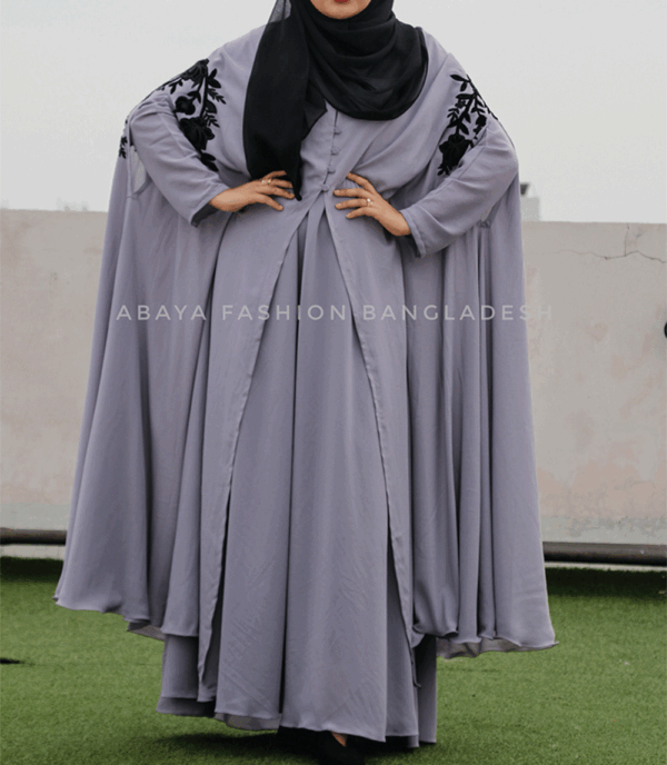 Velvet Floral Cape Abaya