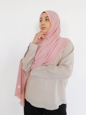 chiffon hijab blush pink