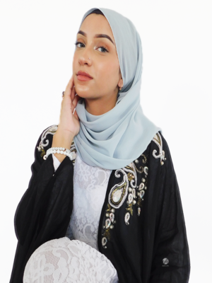 baby blue chiffon hijab