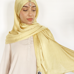 gold silk hijab