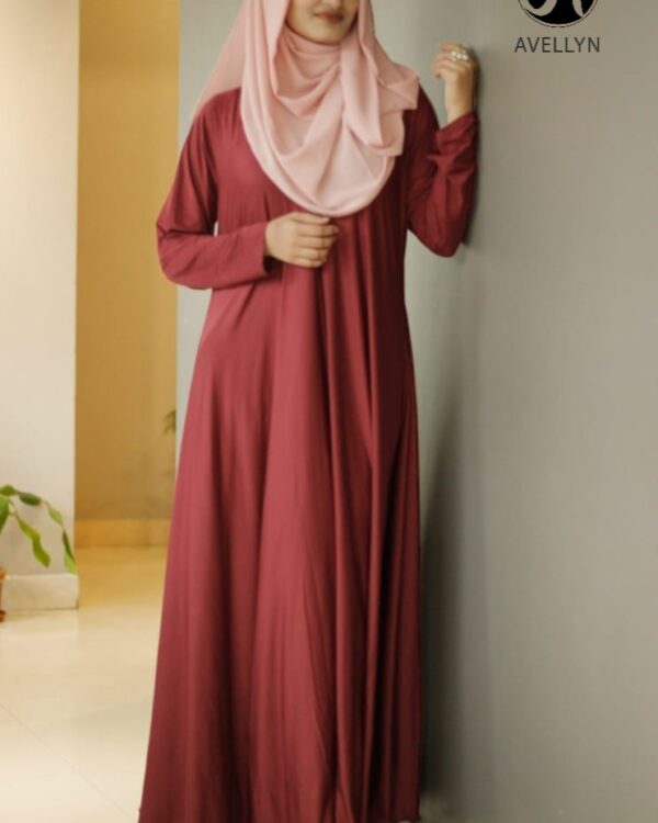 Maroon jersey abaya