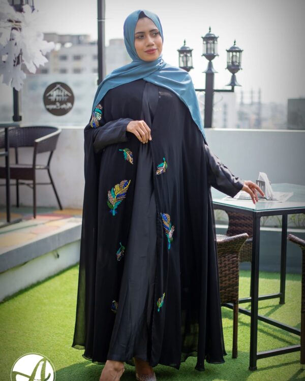 Peacock Feather Cape Abaya